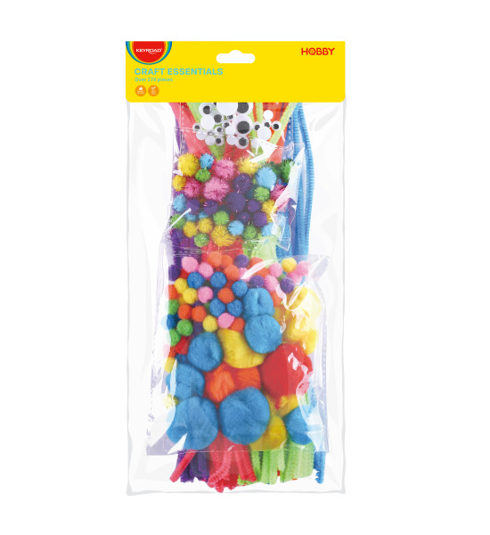 Pack de Manualidades 3: Pompones, Limpiapipas, Figuras de Goma Eva Adhesivas, otros, Set